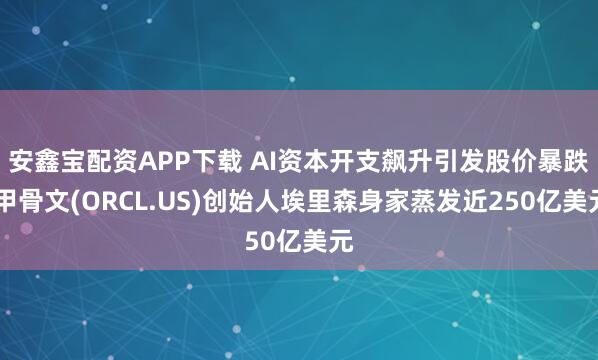 安鑫宝配资APP下载 AI资本开支飙升引发股价暴跌 甲骨文(ORCL.US)创始人埃里森身家蒸发近250亿美元